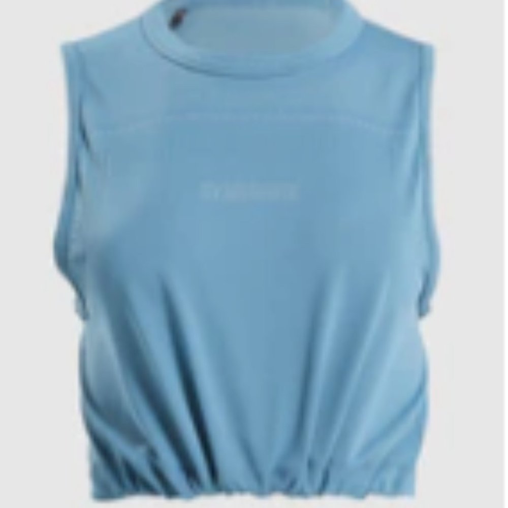 Gymshark Breeze Lightweight Seamless Crop Top - Blue Stone